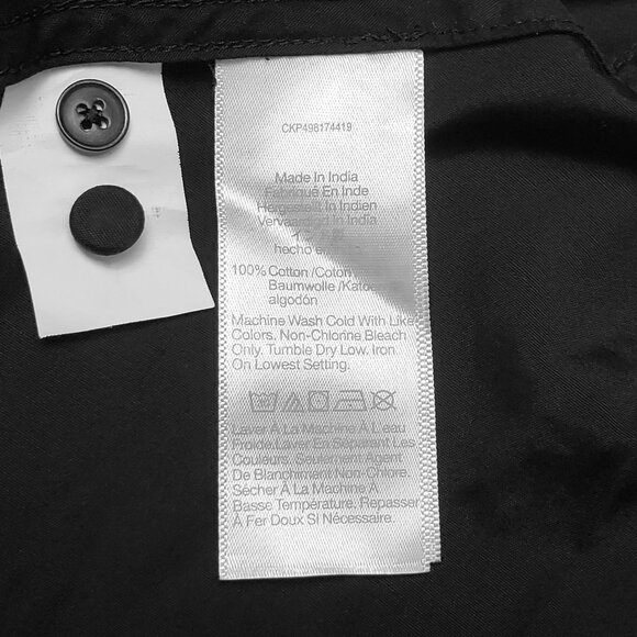 Madewell Poplin Shirred Button Up Shirt Womens XS Jet Black Blouse - Picture 11 of 16